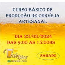 CURSO BÁSICO DE PRODUÇÃO CASEIRA DE CERVEJA 23/03/2024 - SABADO.