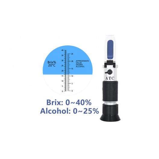 REFRATOMETRO PARA VINHO BRIX 0-40% ALCOHOL-25%